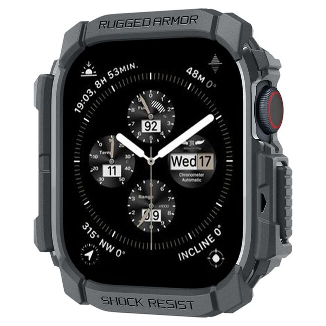 Husa pentru Apple Watch 10 46mm - Spigen Rugged Armor - Dark Grey