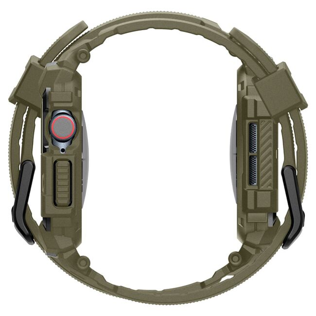 Husa pentru Apple Watch 10 46mm + Curea - Spigen Rugged Armor Pro - Vintage Khaki