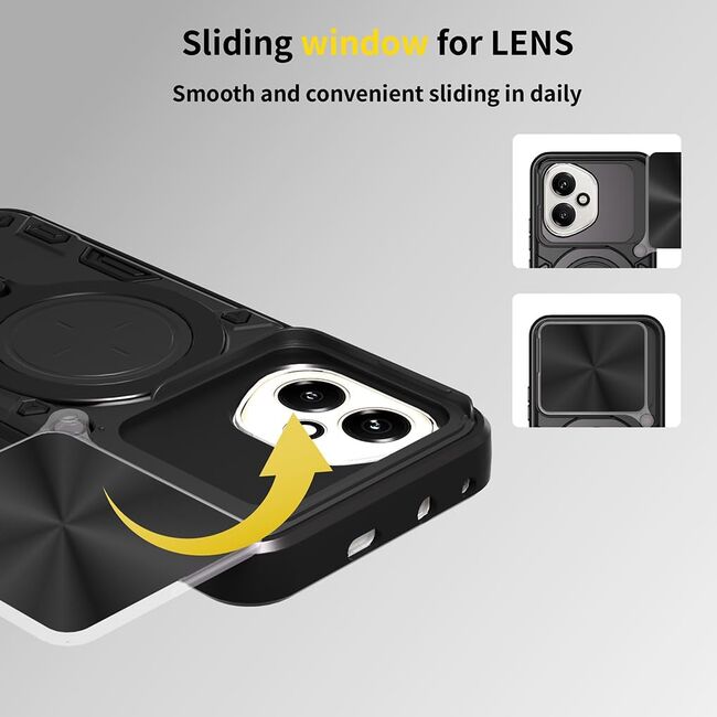 Husa pentru  Honor 400 cu protecție pentru cameră și suport magnetic integrat Ring Shockproof, Mov