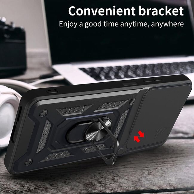 Husa pentru  Honor 400 Ring Armor Kickstand Tough Rugged Cover cu protectie camera, Rose Gold