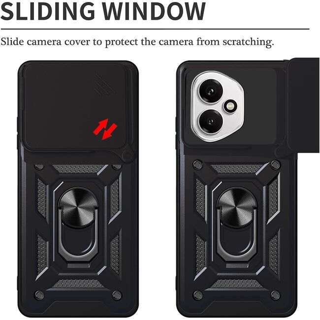 Husa pentru  Honor 400 Ring Armor Kickstand Tough Rugged Cover cu protectie camera, Rose Gold
