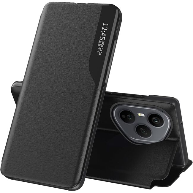 Husa pentru  Honor 400 Pro tip carte, Smart View, Negru