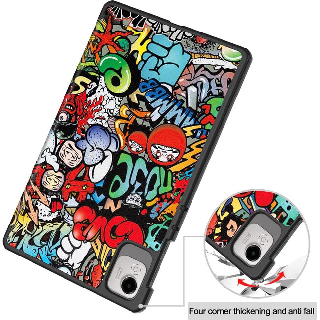 Husa pentru  Honor Pad X9a tip stand functie sleep/wake-up, protectie 360 - Graffiti