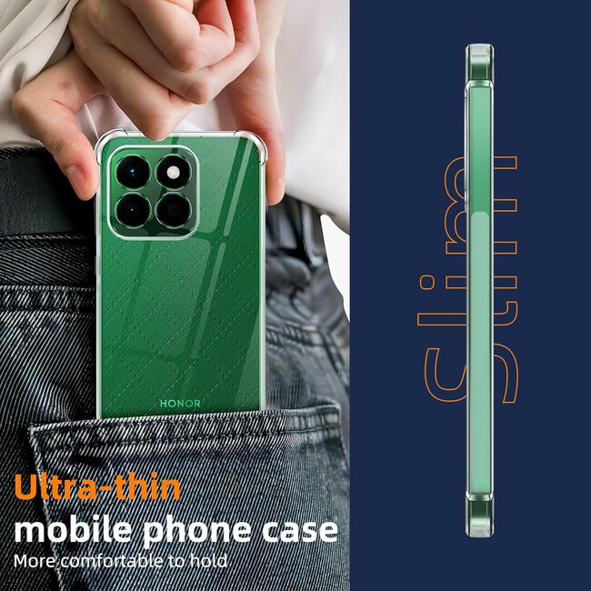 Husa pentru  Honor X6c Slim Anti-Shock 1.5mm reinforced 4 corners, Transparent