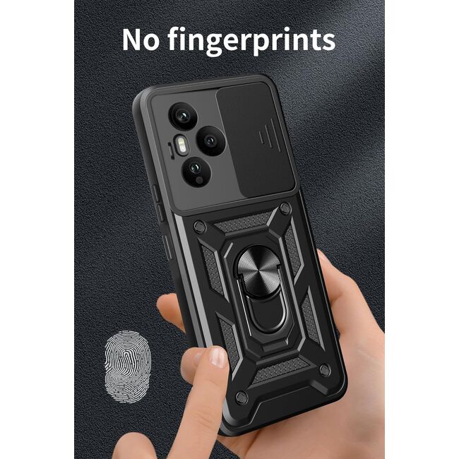 Husa pentru  Honor 400 Pro Ring Armor Kickstand Tough Rugged Cover cu protectie camera, Albastru