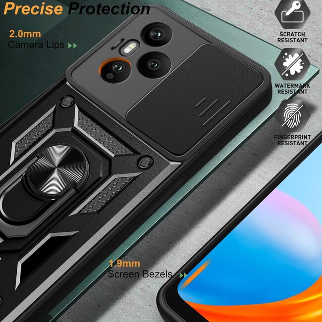 Husa pentru  Honor 400 Pro Ring Armor Kickstand Tough Rugged Cover cu protectie camera, Albastru