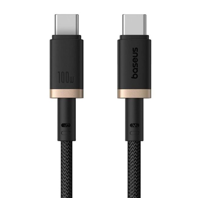 Cablu de Date USB-C, 100W, 2m - Baseus Dura - Gold / Black