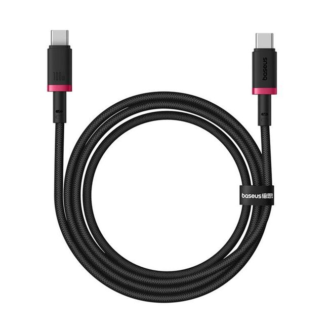 Cablu de Date USB-C, 100W, 2m - Baseus Dura - Red / Black