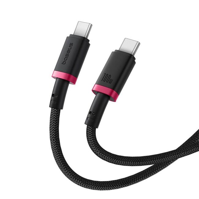 Cablu de Date USB-C, 100W, 2m - Baseus Dura - Red / Black