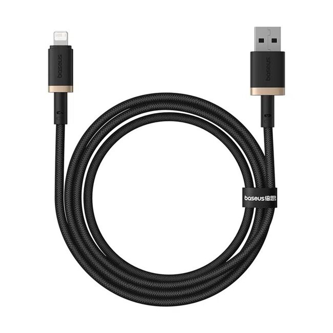 Cablu de Date USB la Lightning, 2.4A, 1m - Baseus Dura - Gold / Black