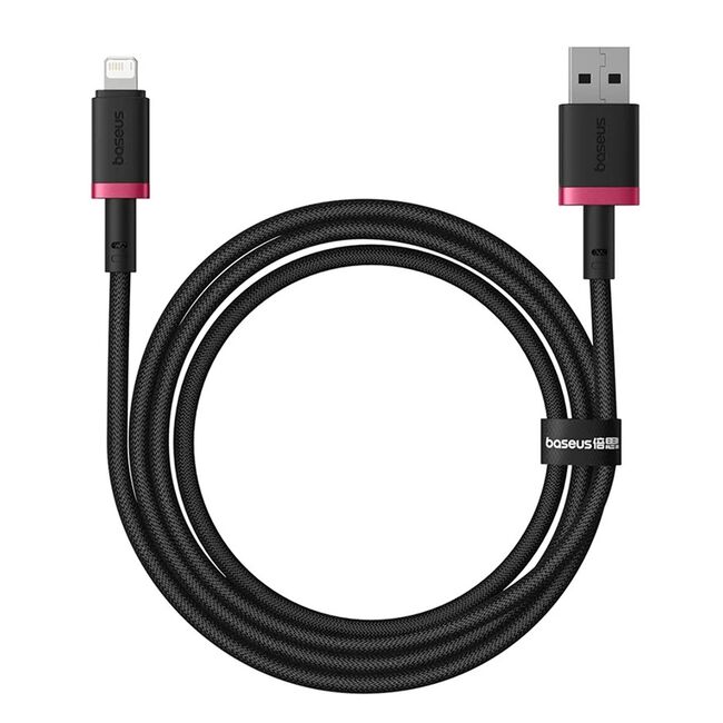Cablu de Date USB la Lightning, 2.4A, 1m - Baseus Dura - Rosu / Negru