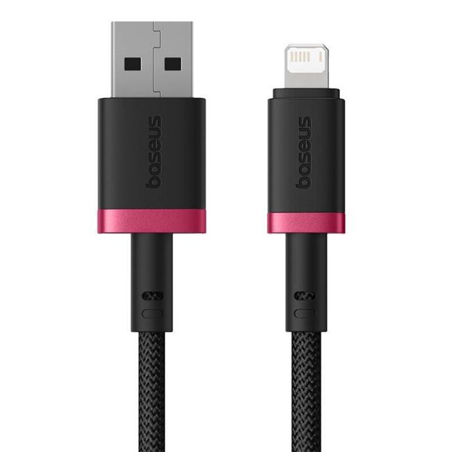 Cablu de Date USB la Lightning, 2.4A, 1m - Baseus Dura - Rosu / Negru