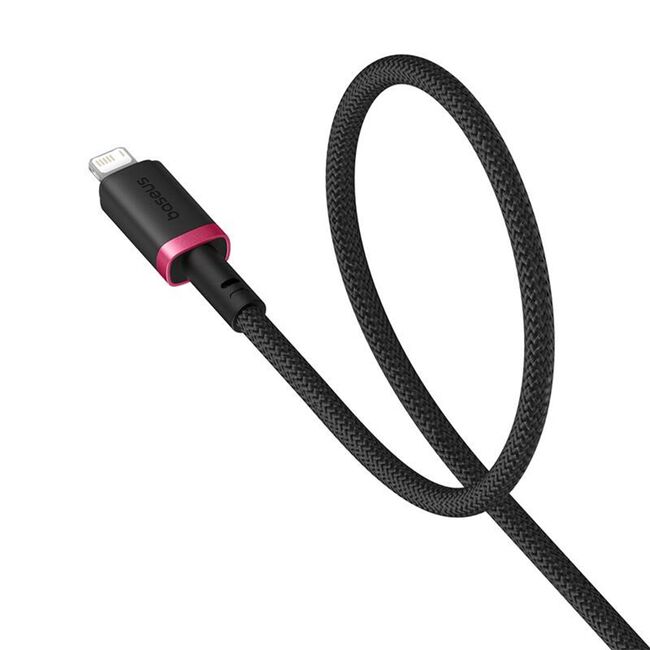 Cablu de Date USB la Lightning, 2.4A, 1m - Baseus Dura - Rosu / Negru