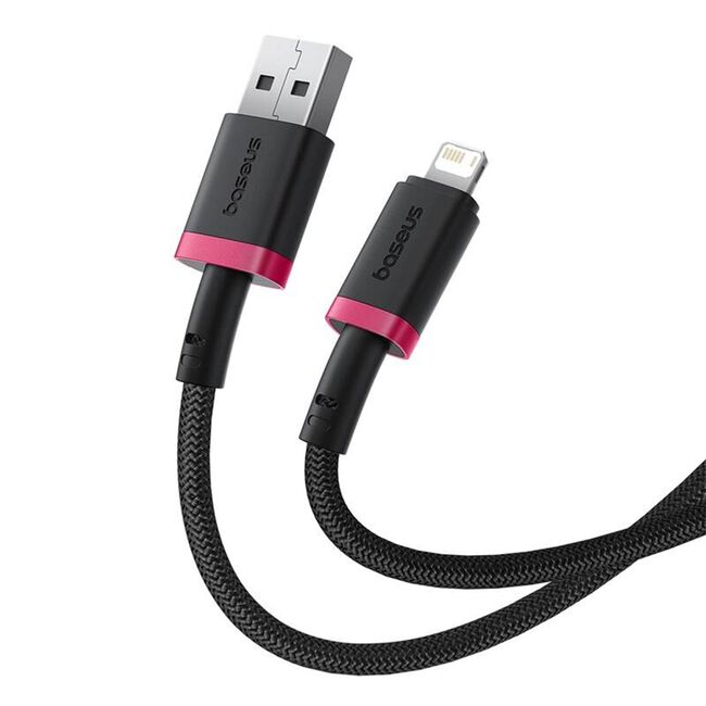 Cablu de Date USB la Lightning, 2.4A, 2m - Baseus Dura - Negru