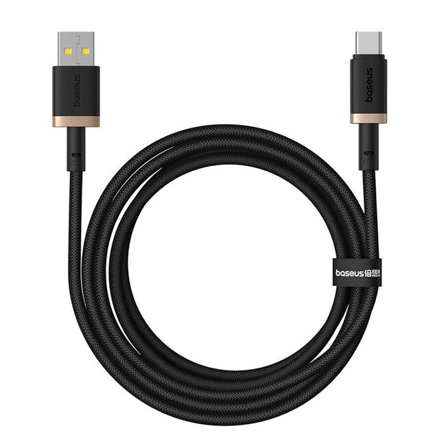 Cablu de Date USB la Type-C, 60W, 2m - Baseus Dura - Gold / Black