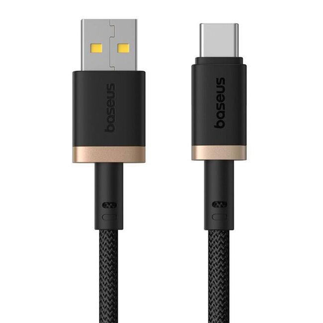 Cablu de Date USB la Type-C, 60W, 2m - Baseus Dura - Gold / Black