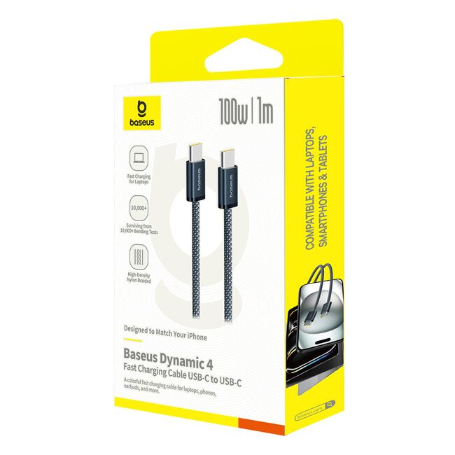 Cablu Type-C, Smart Chip, 100W, 1m - Baseus Dynamic 4 - Cosmic Black