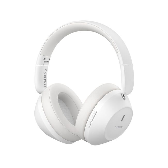 Casti Over-Ear, Sound Isolation, Bletooth 5.3, Foldable, Bass 30 Max, Type-C - Baseus Bass 30 Max - Moon White