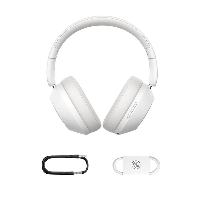 Casti Over-Ear, Sound Isolation, Bletooth 5.3, Foldable, Bass 30 Max, Type-C - Baseus Bass 30 Max - Moon White