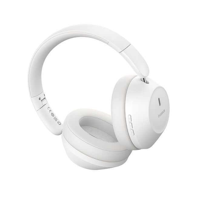 Casti Over-Ear, Sound Isolation, Bletooth 5.3, Foldable, Bass 30 Max, Type-C - Baseus Bass 30 Max - Moon White