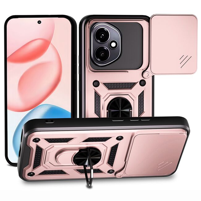 Husa pentru  Honor 400 Ring Armor Kickstand Tough Rugged Cover cu protectie camera, Rose Gold