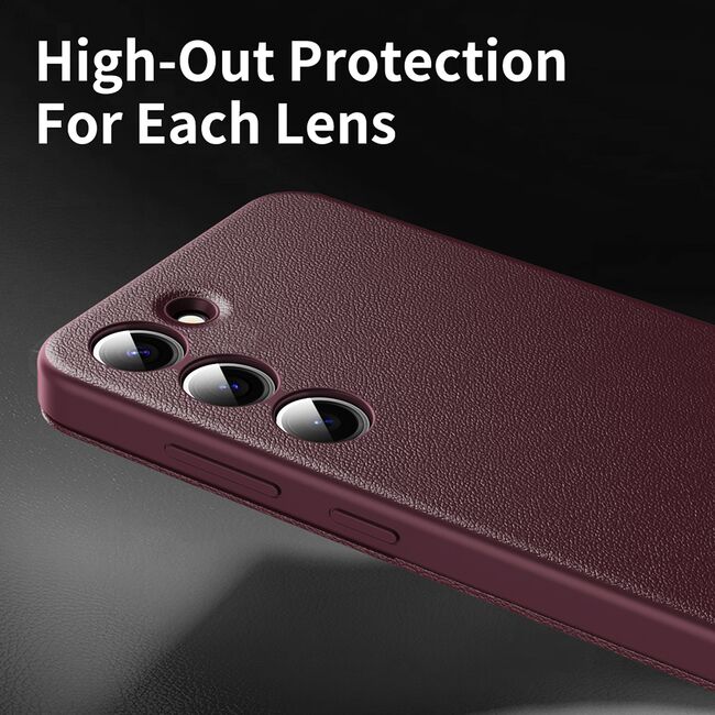 Husa pentru  Samsung Galaxy S23 Smart Window View Tip Carte – Design Premium, Vizualizare Inteligenta, Protectie 360°, Card Slot, Textura Mata Eleganta - Bodeaux