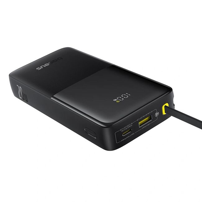 Power Bank 20000mAh, 20W, Cablu Incorporat Type-C - Baseus Bipow 2 - Negru