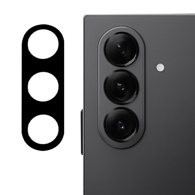 Folie de protectie camera pentru  Samsung Galaxy Z Fold 7 din sticla securizata, Full Cover, Rezistenta 9H, Anti-Zgârieturi, montare usoara - Negru