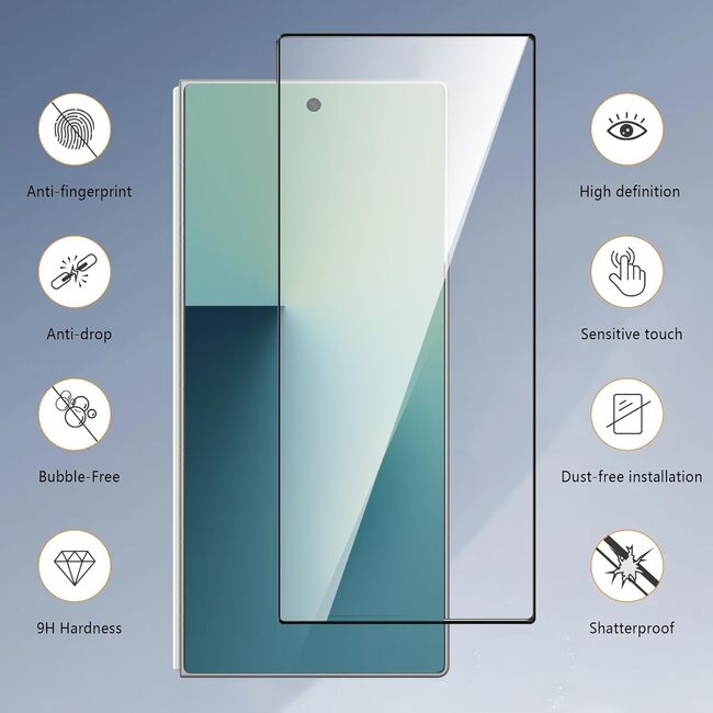 Folie sticla pentru  Samsung Galaxy Z Fold 7 pentru ecranul exterior 111d Full Cover / Full Glue tempered glass - clear