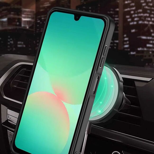 Husa pentru  Samsung Galaxy A26 TitanX HaloStand Pro cu Inel Pivotant Magnetic 360° & Kickstand, Textura Carbon, protectie lentile - Mov