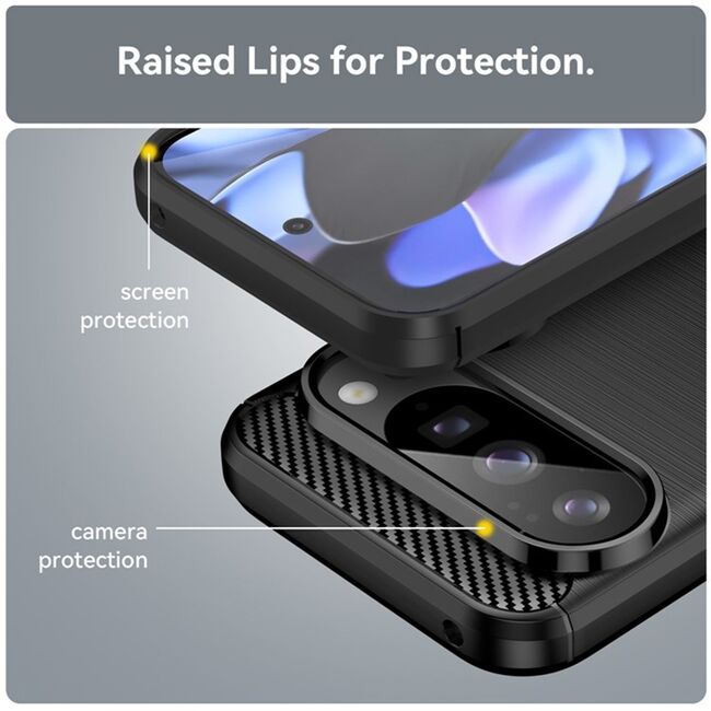 Husa pentru Google Pixel 10 / 10 Pro Carbon Liquid Silicone, Negru