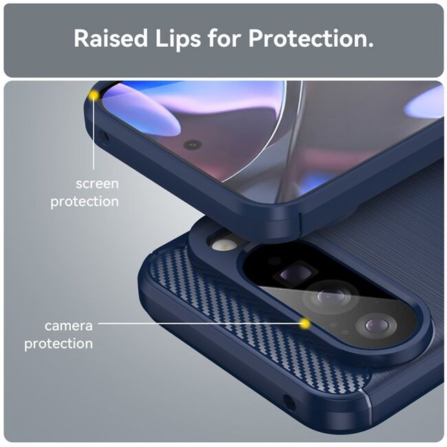 Husa pentru Google Pixel 10 Pro XL Carbon Liquid Silicone, Albastru