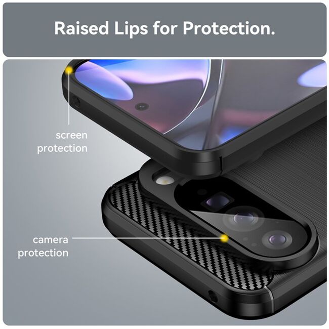 Husa pentru Google Pixel 10 Pro XL Carbon Liquid Silicone, Negru