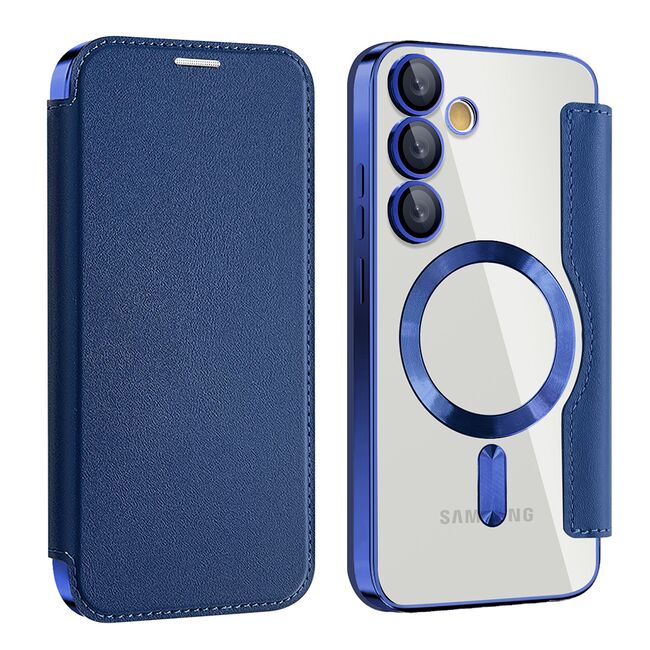 Husa pentru  Samsung Galaxy S23 Plus  EliteBook Executive Tip Carte cu Protectie RFID, Compatibilitate MagSafe si protectie lentile Transparent - Albastru