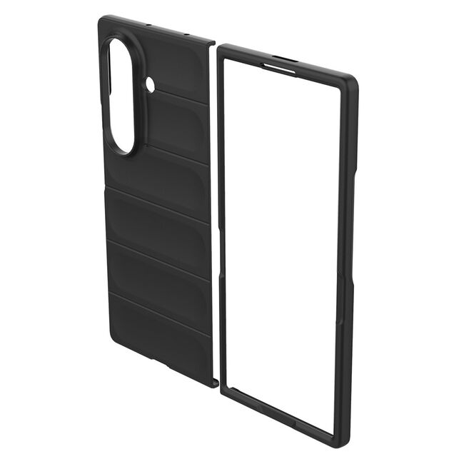 Husa pentru  Samsung Galaxy Z Fold 7 Liquid Silicone, Microfibre Lining, Non-Slip Airbag Design, Negru