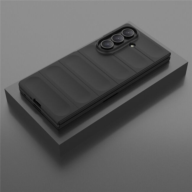 Husa pentru  Samsung Galaxy Z Fold 7 Liquid Silicone, Microfibre Lining, Non-Slip Airbag Design, Negru
