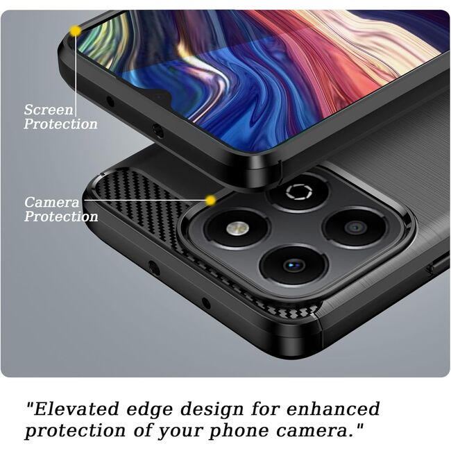 Husa pentru Honor X6c Carbon Liquid Silicone, Negru