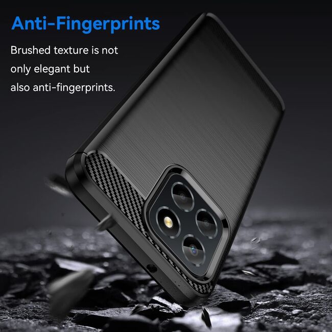 Husa pentru Honor X6c Carbon Liquid Silicone, Negru