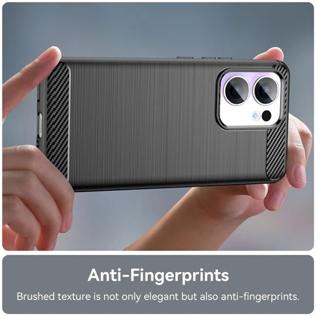 Husa pentru Oppo Reno 14F Carbon Liquid Silicone, Negru