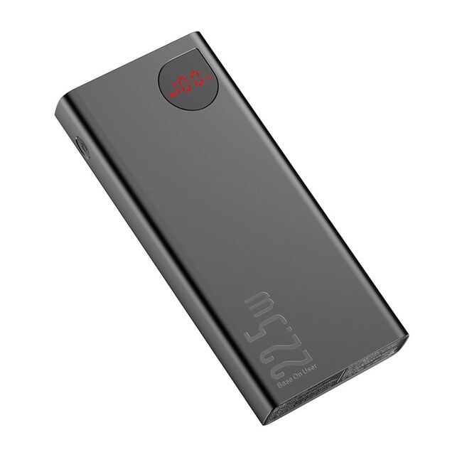 Acumulator Extern 2x USB, Type-C, Lightning, Micro-USB, Fast Charging, 22.5W, 20000mAh + Cablu Type-C- Baseus Adaman - Negru