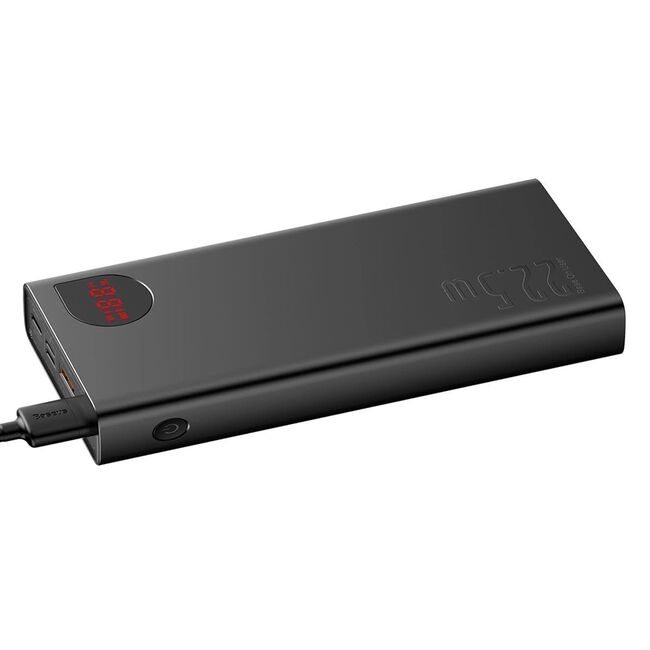 Acumulator Extern 2x USB, Type-C, Lightning, Micro-USB, Fast Charging, 22.5W, 20000mAh + Cablu Type-C- Baseus Adaman - Negru