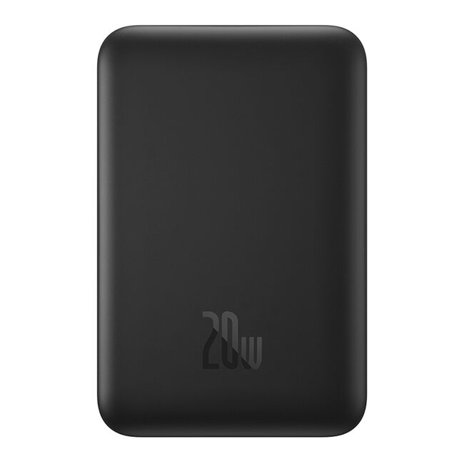 Baterie Externa USB-C, MagSafe, 10000mAh, 20W + Cablu Type-C, 60W, 30cm - Baseus Magnetic Mini - Negru