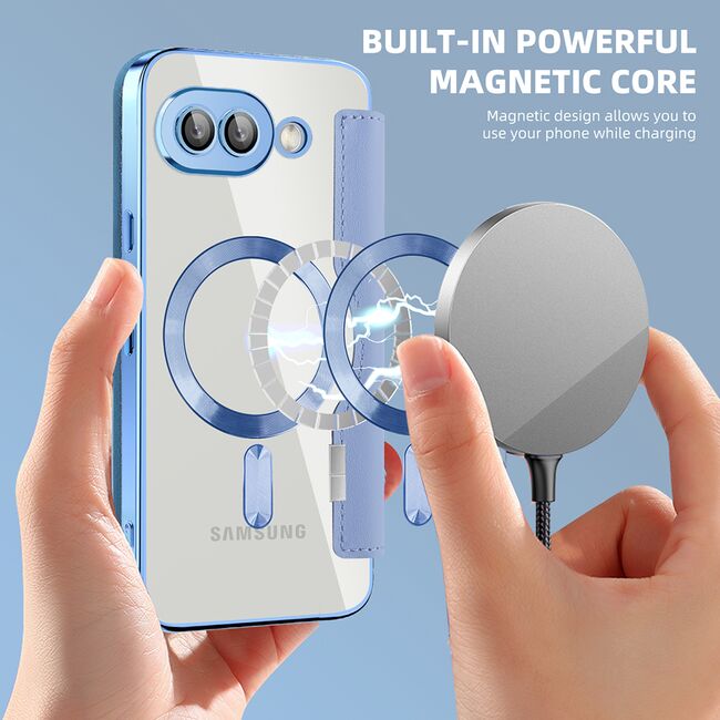 Husa pentru  Google Pixel 9A EliteBook Executive Tip Carte cu Protectie RFID, Compatibilitate MagSafe si protectie lentile Transparent - Albastru deschis