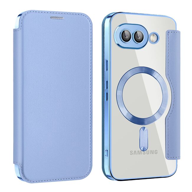 Husa pentru  Google Pixel 9A EliteBook Executive Tip Carte cu Protectie RFID, Compatibilitate MagSafe si protectie lentile Transparent - Albastru deschis