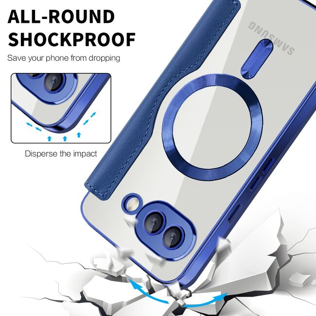 Husa pentru  Google Pixel 9A EliteBook Executive Tip Carte cu Protectie RFID, Compatibilitate MagSafe si protectie lentile Transparent - Albastru