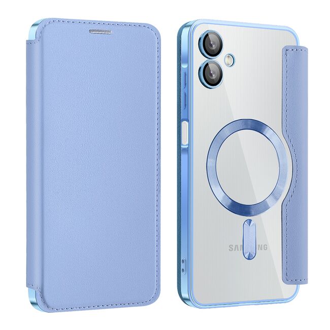 Husa pentru  Samsung Galaxy A06 EliteBook Executive Tip Carte cu Protectie RFID, Compatibilitate MagSafe si protectie lentile Transparent - Albastru deschis