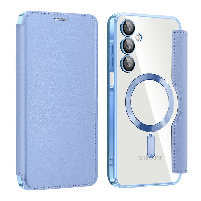 Husa pentru  Samsung Galaxy A16 EliteBook Executive Tip Carte cu Protectie RFID, Compatibilitate MagSafe si protectie lentile Transparent - Albastru deschis