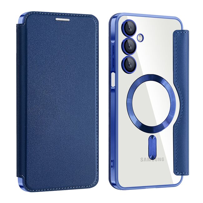 Husa pentru  Samsung Galaxy A16 EliteBook Executive Tip Carte cu Protectie RFID, Compatibilitate MagSafe si protectie lentile Transparent - Albastru
