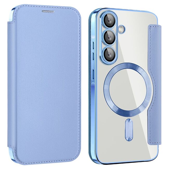 Husa pentru  Samsung Galaxy A36 EliteBook Executive Tip Carte cu Protectie RFID, Compatibilitate MagSafe si protectie lentile Transparent - Albastru deschis