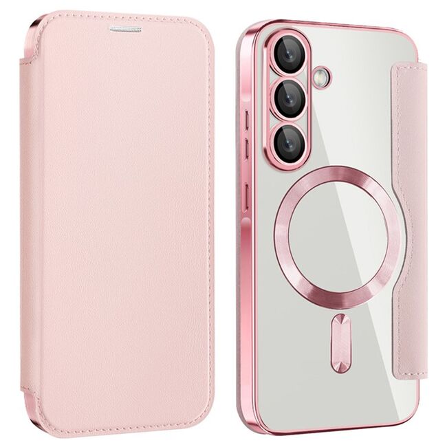 Husa pentru  Samsung Galaxy A36 EliteBook Executive Tip Carte cu Protectie RFID, Compatibilitate MagSafe si protectie lentile Transparent - Roz